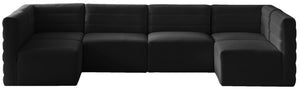 Quincy Black Velvet Modular Sectional