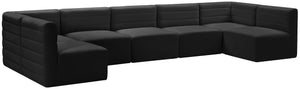 Quincy Black Velvet Modular Sectional