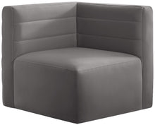 Load image into Gallery viewer, Quincy Grey Velvet Modular Corner Chair
