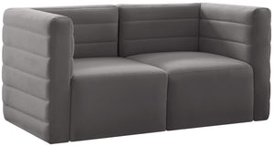 Quincy Grey Velvet Modular Sofa