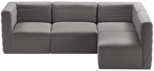 Quincy Grey Velvet Modular Sectional