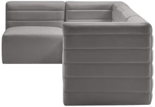 Load image into Gallery viewer, Quincy Grey Velvet Modular Sectional
