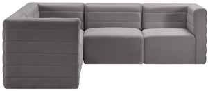 Quincy Grey Velvet Modular Sectional