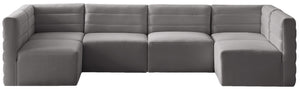 Quincy Grey Velvet Modular Sectional