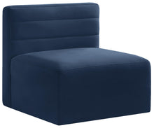Load image into Gallery viewer, Quincy Navy Velvet Modular Armless Chair
