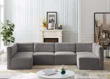 Load image into Gallery viewer, Quincy Grey Velvet Modular Sectional
