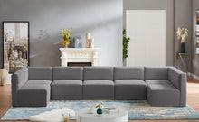 Load image into Gallery viewer, Quincy Grey Velvet Modular Sectional
