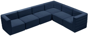 Quincy Navy Velvet Modular Sectional