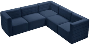 Quincy Navy Velvet Modular Sectional