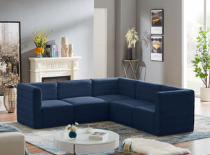 Quincy Navy Velvet Modular Sectional