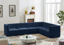 Load image into Gallery viewer, Quincy Navy Velvet Modular Sectional
