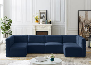 Quincy Navy Velvet Modular Sectional