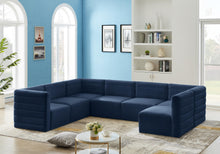 Load image into Gallery viewer, Quincy Navy Velvet Modular Sectional
