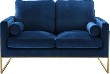 Load image into Gallery viewer, Mila Navy Velvet Loveseat
