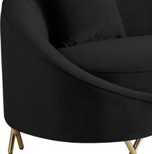 Load image into Gallery viewer, Serpentine Black Velvet Loveseat
