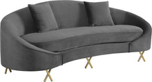 Load image into Gallery viewer, Serpentine Grey Velvet Sofa
