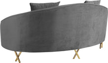 Load image into Gallery viewer, Serpentine Grey Velvet Loveseat
