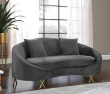 Load image into Gallery viewer, Serpentine Grey Velvet Loveseat
