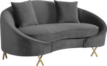 Load image into Gallery viewer, Serpentine Grey Velvet Loveseat image
