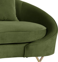 Load image into Gallery viewer, Serpentine Olive Velvet Loveseat
