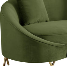 Load image into Gallery viewer, Serpentine Olive Velvet Loveseat
