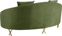 Load image into Gallery viewer, Serpentine Olive Velvet Loveseat
