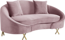 Load image into Gallery viewer, Serpentine Pink Velvet Loveseat image
