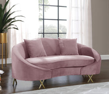 Load image into Gallery viewer, Serpentine Pink Velvet Loveseat
