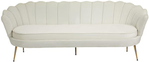 Gardenia Cream Velvet Sofa