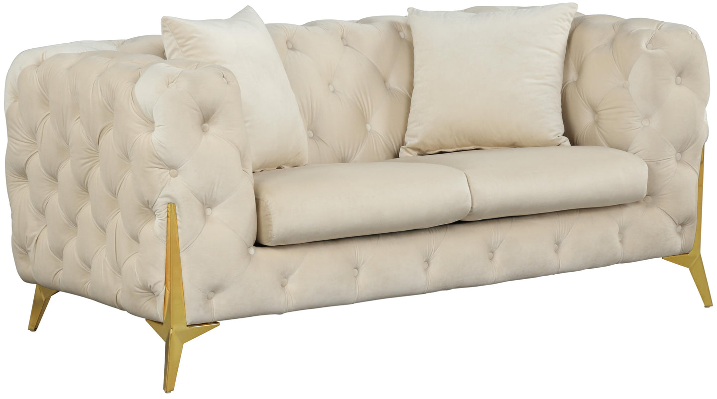 Kingdom Cream Velvet Loveseat image