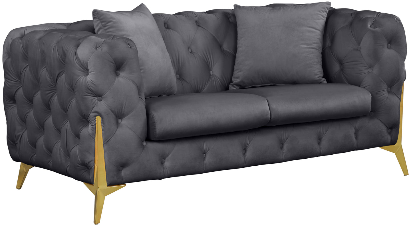 Kingdom Grey Velvet Loveseat image