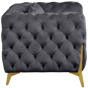 Kingdom Grey Velvet Chair