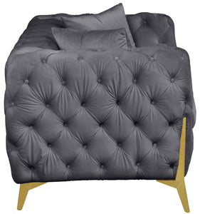 Kingdom Grey Velvet Loveseat