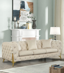 Kingdom Cream Velvet Sofa