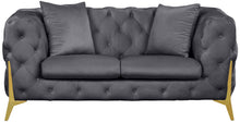 Load image into Gallery viewer, Kingdom Grey Velvet Loveseat
