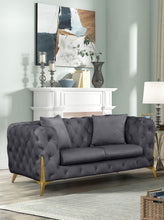 Load image into Gallery viewer, Kingdom Grey Velvet Loveseat
