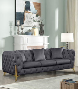 Kingdom Grey Velvet Sofa