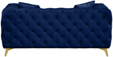 Load image into Gallery viewer, Kingdom Navy Velvet Loveseat
