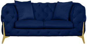 Kingdom Navy Velvet Loveseat