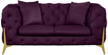 Load image into Gallery viewer, Kingdom Purple Velvet Loveseat
