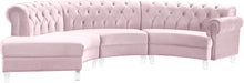 Load image into Gallery viewer, Anabella Pink Velvet 3pc. Sectional
