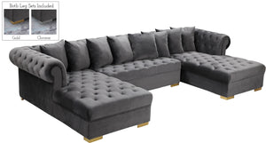 Presley Grey Velvet 3pc. Sectional image