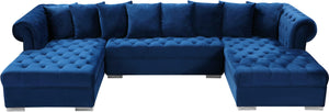 Presley Navy Velvet 3pc. Sectional