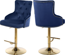 Load image into Gallery viewer, Claude Navy Velvet Adjustable Stool
