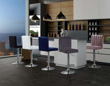 Load image into Gallery viewer, Joel Pink Velvet Adjustable Stool
