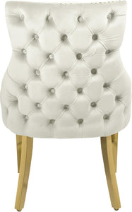 Tuft Cream Velvet Dining Chair