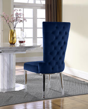 Load image into Gallery viewer, Serafina Navy Velvet Dining Chair
