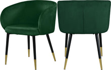Load image into Gallery viewer, Louise Green Velvet Dining Chair

