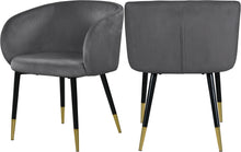 Load image into Gallery viewer, Louise Grey Velvet Dining Chair
