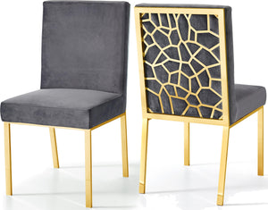 Opal Grey Velvet Dining Chair